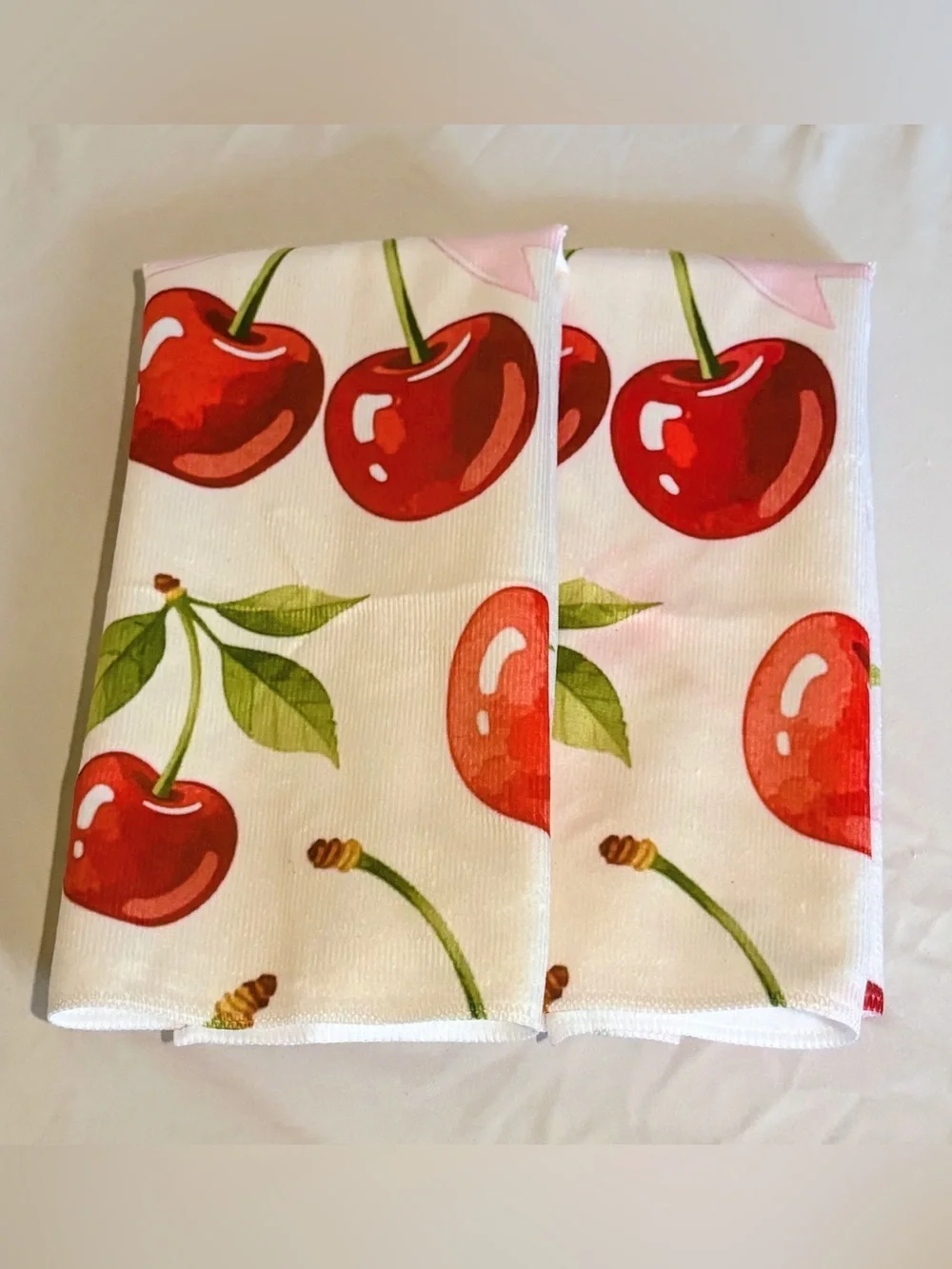 *5 for $20 - Cherry Print Kitchen Decorative Towels - Set of 2